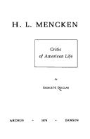 Cover of: H. L. Mencken, critic of American life