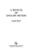 A manual of English meters by Joseph Malof