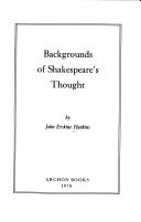 Cover of: Backgrounds of Shakespeare's thought
