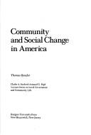 Cover of: Community and social change in America