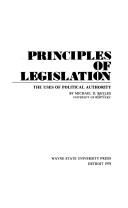 Cover of: Principles of legislation: the uses of political authority