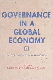 Cover of: Governance in a Global Economy: Political Authority in Transition