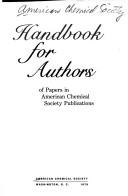 Cover of: Handbook for authors of papers in American Chemical Society publications.