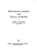 Dimensional analysis and theory of models by Henry L. Langhaar