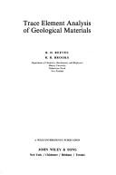 Cover of: Trace element analysis of geological materials