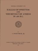 Cover of: Kallias of Sphettos and the revolt of Athens in 286 B.C. | Shear, Theodore Leslie