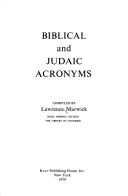Cover of: Biblical and Judaic acronyms