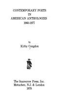 Contemporary poets in American anthologies, 1960-1977 by Kirby Congdon