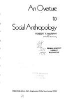 Cover of: An overture to social anthropology