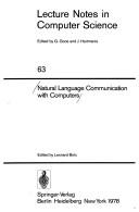 Cover of: Natural language communication with computers