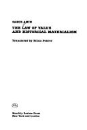 Cover of: The law of value and historical materialism