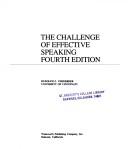 Cover of: The challenge of effective speaking | Rudolph F. Verderber