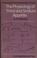 Cover of: The physiology of thirst and sodium appetite