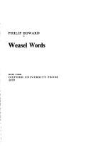 Cover of: Weasel words by Howard, Philip