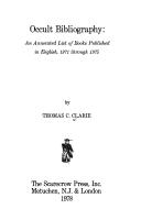 Occult bibliography by Thomas C. Clarie