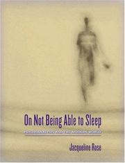 Cover of: On not being able to sleep by Jacqueline Rose