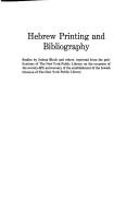Cover of: Hebrew printing and bibliography