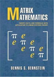 Cover of: Matrix mathematics by Dennis S. Bernstein
