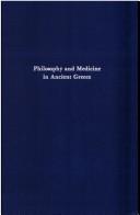 Cover of: Philosophy and medicine in ancient Greece by W. H. S. Jones