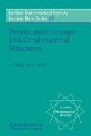 Cover of: Permutation groups and combinatorial structures