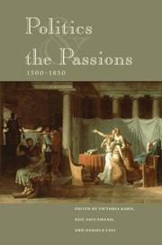 Cover of: Politics and the passions, 1500-1850