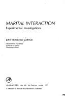 Cover of: Marital interaction: experimental investigations