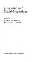Cover of: Language and social psychology