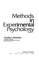 Cover of: Methods in experimental psychology