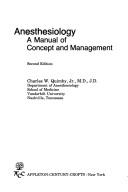 Cover of: Anesthesiology: a manual of concept and management