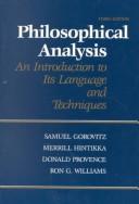 Cover of: Philosophical analysis: an introduction to its language and techniques