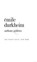 Cover of: Emile Durkheim