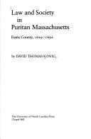 Cover of Law and society in Puritan Massachusetts