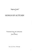 Cover of: Songs of autumn