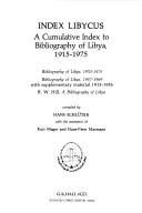 Cover of: Index Libycus: bibliography of Libya, 1970-1975 : with supplementary material