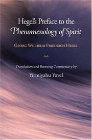Cover of: Hegel's preface to the Phenomenology of spirit