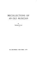 Cover of: Recollections of an old musician