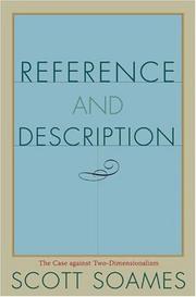 Cover of: Reference and Description: The Case against Two-Dimensionalism
