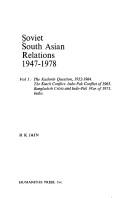 Cover of: Soviet South Asian relations, 1947-1978