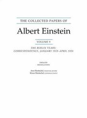 Cover of: The Collected Papers of Albert Einstein, Volume 9: The Berlin Years | Albert Einstein