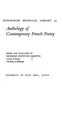 Cover of: Anthology of contemporary French poetry. by Graham Dunstan Martin