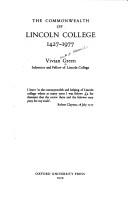 Cover of: The Commonwealth of Lincoln College, 1427-1977
