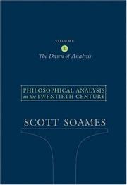 Cover of: Philosophical Analysis in the Twentieth Century, Volume 1: The Dawn of Analysis