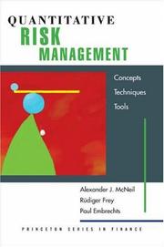 Cover of: Quantitative risk management by Alexander J. McNeil