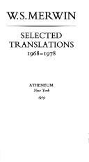 Cover of: Selected translations, 1968-1978