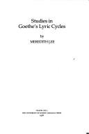 Cover of: Studies in Goethe's lyric cycles