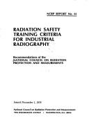 Cover of: Radiation safety training criteria for industrial radiography by National Council on Radiation Protection and Measurements