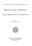 Miscellaneous inscriptions in the Yale Babylonian collection by Yale University