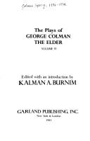 Cover of: The plays of George Colman, the Elder by George Colman