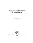 Cover of: Theory of complementation in English syntax