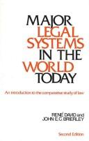Cover of: Major legal systems in the world today by David, René
